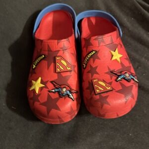 Superman Rubber Clogs Red Youth Size 4/5
